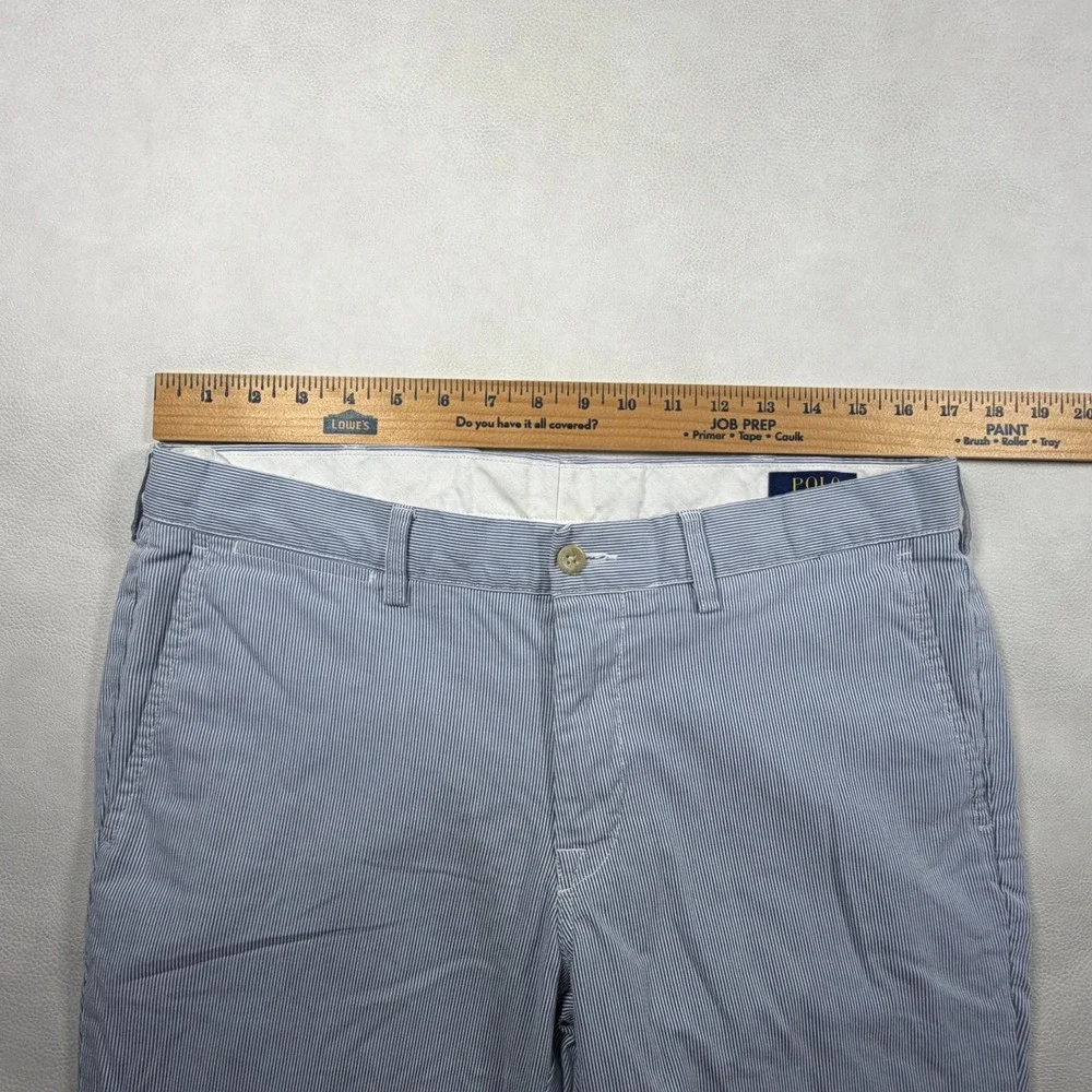 Polo Ralph Lauren Mens 34x34 Slim Fit Striped Chino Pants Blue White - Picture 4 of 11